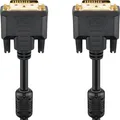 Goobay 93574 DVI-D Full HD Kabel Dual Link, vergoldet, 1.8 m, Schwarz - DVI-D-St