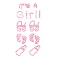Oblique Unique® Konfetti Its a Girl Strass Steine Rosa Mädchen Fläschchen Sticker zum Verzieren Aufkleben Einkleben von Karten Geschenken - Geburt Baby Shower Taufe
