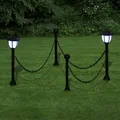 vidaXL Solarleuchten 4 Stk. mit Kette und Pfosten
