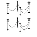 Solarleuchten 4 Stk. Mit Kette Und Pfosten Gartenlampe Gartenleuchte Außen
