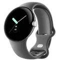 Google Pixel Watch - Silber poliert - intelligente Uhr mit Band - Flouroelastome