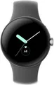 Google Pixel Watch - Silber poliert - intelligente Uhr mit Band - Flouroelastomer - dunkelgrau - Bandgröße: L - 32GB - Wi-Fi, NFC, Bluetooth - 36 g (GA03305-DE)
