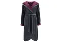 Vossen Damenbademantel Balance Carmen Kapuze Velours, Kapuze, 45% Polyester, 35% Bambus, 20% Baumwolle, modern überschnittene Schulterpartie