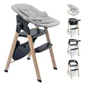 BabyGo Hochstuhl-Set Levels Highchair-Set, Hochstuhl inkl. Babywippe, schwarz