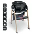 BabyGO Levels Stuhl schwarz 110kg verstellbare Fußstütze abnehmbarer Tisch