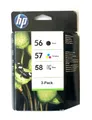 3x Original Tinte HP Deskjet 450 5150 5550 5655 5850 9650 / 56 + 57 + 58 INK SET