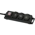 Std-Verteiler 3fach 2m H07RN-F3G1.5 schwarz, mit Schalter, IP44 brennenstuhl