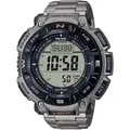 CASIO PRO TREK Chronograph PRG-340T-7ER, Quarzuhr, Armbanduhr, Herrenuhr, Solar, Stoppfunktion, Weltzeit silberfarben