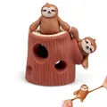 Faultier Stressball - Faultiere im Baumstamm Antistressball Knautschball Faultierfamilie Knetball