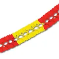 Partydeko Girlanden rot gelb gestreift - Große Papiergirlanden im 2er-Set, 4m Länge, für Länderdeko, Fasching, Karneval, Silvester, Mottoparty, Made in Austria, schwer entflammbar