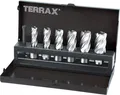 TERRAX Kernbohrer-Satz HSS mit Weldonschaft (3/4") Schnitttiefe 30,0 mm in Industriekassette, Beinhaltet 6 Kernbohrer und ein Auswerferstift, 7-teilig