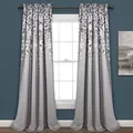 Fenstervorhang mit weinenden Blumen, 132 cm B x 213 cm L + 5,1 cm Kopfleiste,...