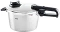 Fissler Schnellkochtopf Vitavit® Premium Edelstahl Dampfkochtopf mit Einsatz Induktion, Edelstahl 18/10 (3-tlg), Verriegelungsanzeige, Einstellbares Abdampfen, Einstellbare Kochstufen