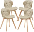 Esszimmerstuhl 'Älmhult' 4-er Set 78x47x52 cm Kunstleder Beige
