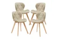 en.casa Esszimmerstuhl, »Älmhult« 4er Set Stuhl 78x47x52 cm Kunstleder Beige