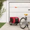Vidaxl Pet Bike Trailer Red And Black Oxford Fabric And Iron