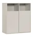 mokebo Wäscheschrank Der Wäschehüter (2-türig) Wäschekorb oder Wäschesammler mit Magnetverschluss in Beige Grau