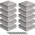 10 Pfostenkappen 7x7 cm - 70x70 mm Zaunpfosten Metall/Zaunpfosten verzinkt Py...