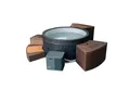 NetSpa Whirlpool NetSpa Ice Whirlpool halbstarr rund Eisbad mit 5 kW Wärmepumpe inkl.