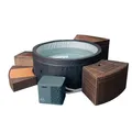 NetSpa Ice Whirlpool halbstarr rund Eisbad mit 5 kW Wärmepumpe inkl. Umrandung