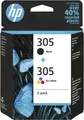 HP 305 2-Pack Tri-color Original Ink Cartridge, schwarz