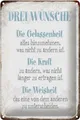 Schild Blech 20x30cm - Made in Germany - Spruch 3 Wünsche Gelassenheit Kraft Metall Deko Blechschild