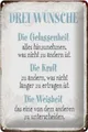 Hebold Metallschild Schild Blech 20x30cm - Made in Germany - Spruch 3 Wünsche Gelassenheit