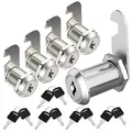 Briefkastenschloss 5 Stück Möbelschloss Spindschloss Zylinder Cam Lock Schrankschloss Spindtürschloss Schubladeschloss mit 12 Schlüsseln Alle Schlüssel sind gleich(20mm)