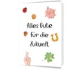 PICTALOO Karte - Alles Gute für die Zukunft, Karte Abschied mit Glückssymbolen, Viel Glück Karte Jobwechsel, Verabschiedung Ruhestand Rente, Abschiedskarte Kollege, Daumendrücken Wünsche Glück
