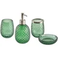 Beliani Badezimmer, Grün, Silber, Glas, 11x17x11 cm, Badaccessoires