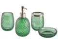 Badezimmer Set 4-teilig aus Glas in Grün moderner Stil Canoa