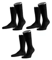 FALKE Herren Business Socken Airport, 3er Pack, Hell Schwarz, Gr. 49-50