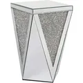 Beliani Beistelltisch, Silber, Glas, Quadratisch, 30x51x30 cm, Wohnzimmer, Wohnzimmertische, Beistelltische