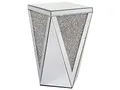 Beliani Verspiegelter Beistelltisch Glamour Silber Luxey