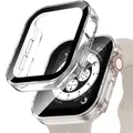 Vinmooog 2 Pièces Transparent PC Coque Compatible Avec Apple Watch Serie Watch 40mm Series 6 5 4 Se Avec Protection ecran en Verre Trempé,HD Clair Ultra Mince Anti-Choc Protection iWatch (40mm)