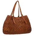 Gusti Leder Damen Umhängetasche Demery – Geflochtene Echtleder Tasche, Vintage Shopper & Schultertasche, Crossbody Bag Braun