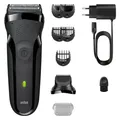 Braun Rasierer Series 3 300BT Trockenrasierer mit Barttrimmer Aufsatz, grau