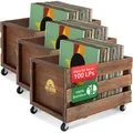 Stagecaptain SPKB-100 BN Schallplattenkiste "Emil" aus Bambus Braun 3x Set