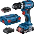 Bosch Akku-Schlagbohrschrauber GSB 18V-45, 18V / 2,0Ah, mit 2 Akkus, Ladegerät und L-BOXX