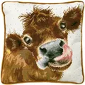 Bothy Threads Gobelin-Stickkissen Set Moo Stickbild gedruckt
