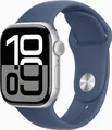 Apple Watch Series 10 GPS 42mm Silver Aluminium Case mit Denim Sport Band - S/M (MWWA3QF/A)