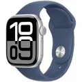 Apple Watch S10 Silber Aluminium Sport Band Denim - S/M GPS 42mm MWWA3QF/A 2024