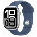 Apple Watch S10 (2024) Aluminium 42mm silber (Sportarmband denim) S/M