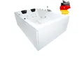 Basera® Whirlpool-Badewanne BASIC Indoor Whirlpool Badewanne XXL Wave 180 x 130 cm für 2 Personen, (Komplett-Set), mit 16 Massagedüsen, Wasserfall, LED