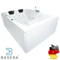 Basera® BASIC Indoor Whirlpool Badewanne XXL Wave 180 x 130 cm für 2 Personen...