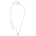 JEWELS BY LEONARDO Halskette Catherine • feine Anker-Kette aus silberfarbenem Edelstahl • runder Anhänger besetzt mit Zirkonia-Steinchen • 45-50 cm Länge • Schmuck Geschenk für Frauen • 025402