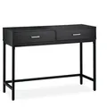 Relaxdays Konsolentisch, Schwarz, Holzwerkstoff, Metall, 110x81x42 cm, Wohnzimmer, Wohnzimmertische, Konsolentische