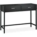 Konsolentisch, Flurtisch Mit 2 Schubladen, Hbt: 81x110x42 Cm, Schmaler Ablagetisch, Flur & Wohnzimmer, Schwarz - Relaxdays