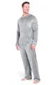 Schlafanzug Herren Lang 2-Teiliges Herren Pyjama Set Geschenk für Männer Hell...