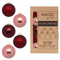 Weihnachtskugeln Glas 6cm x 30 Stück in Kartonbox Christbaumkugeln Vintage Rose